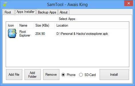 Apps Installer with icons