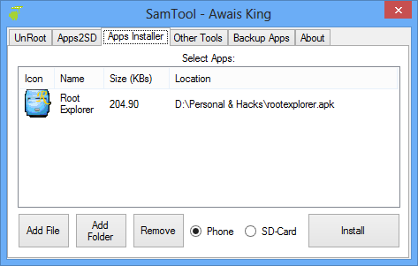 Apps Installer - SamTool v3 (Rooted)